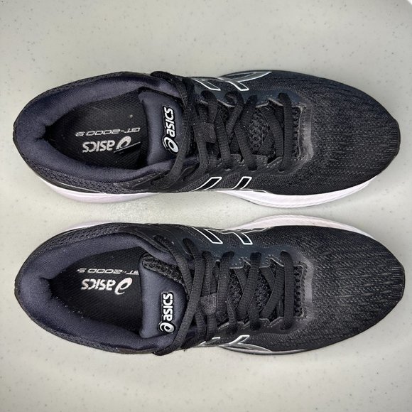 Asics Womens GT 2000 9 1012A859 Black and White Running Shoes Sneakers Size 7 - Picture 4 of 9